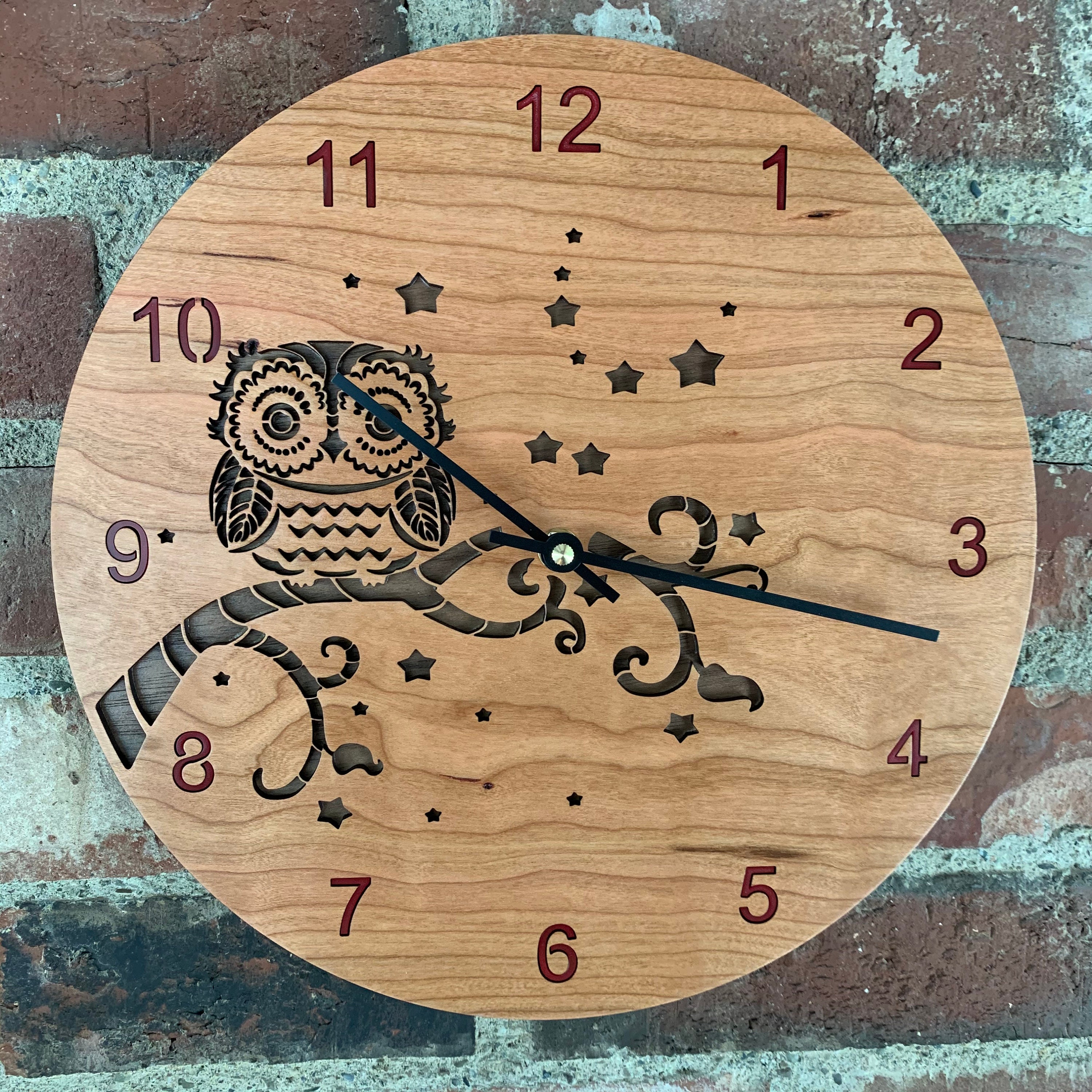 Wall Clock Starry Night Owl Adorable Etsy