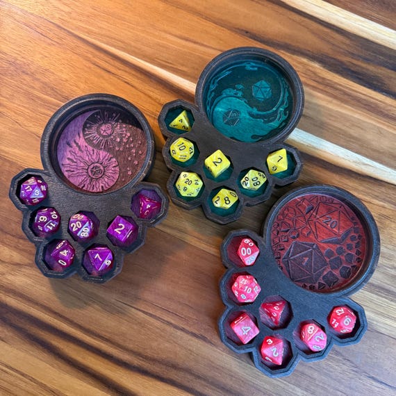 Drink Coaster: "Game Night" - Wooden Role-Playing Game Accessory, Customizable Artwork & Color - MADE TO ORDER