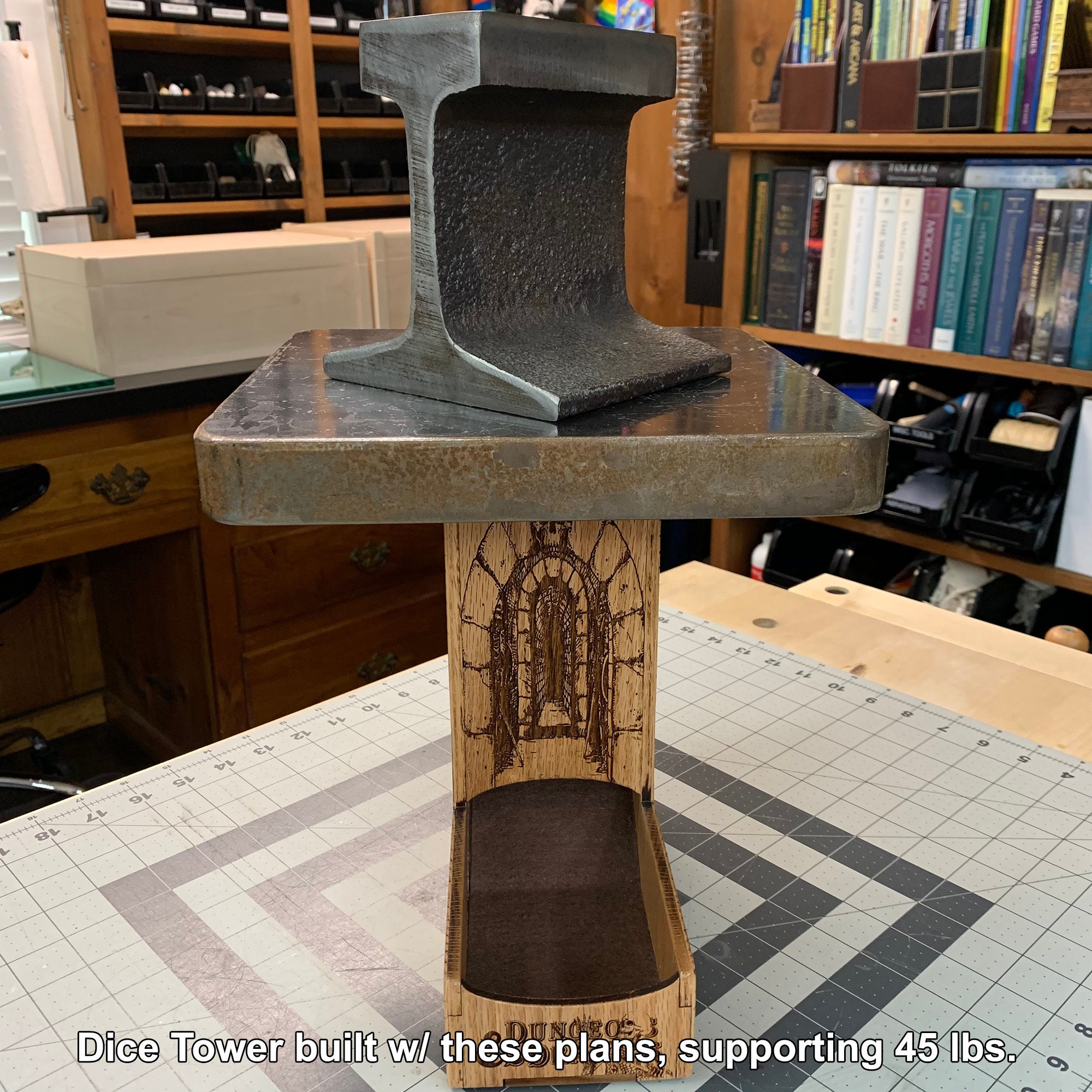 digital download freestanding dice tower laser cutting