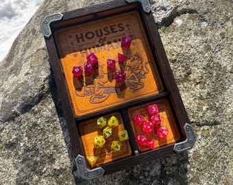 Dice Tray: Handcrafted Wooden Compartmented Dice Arena for Role-Playing Games & Wargaming - MADE TO ORDER