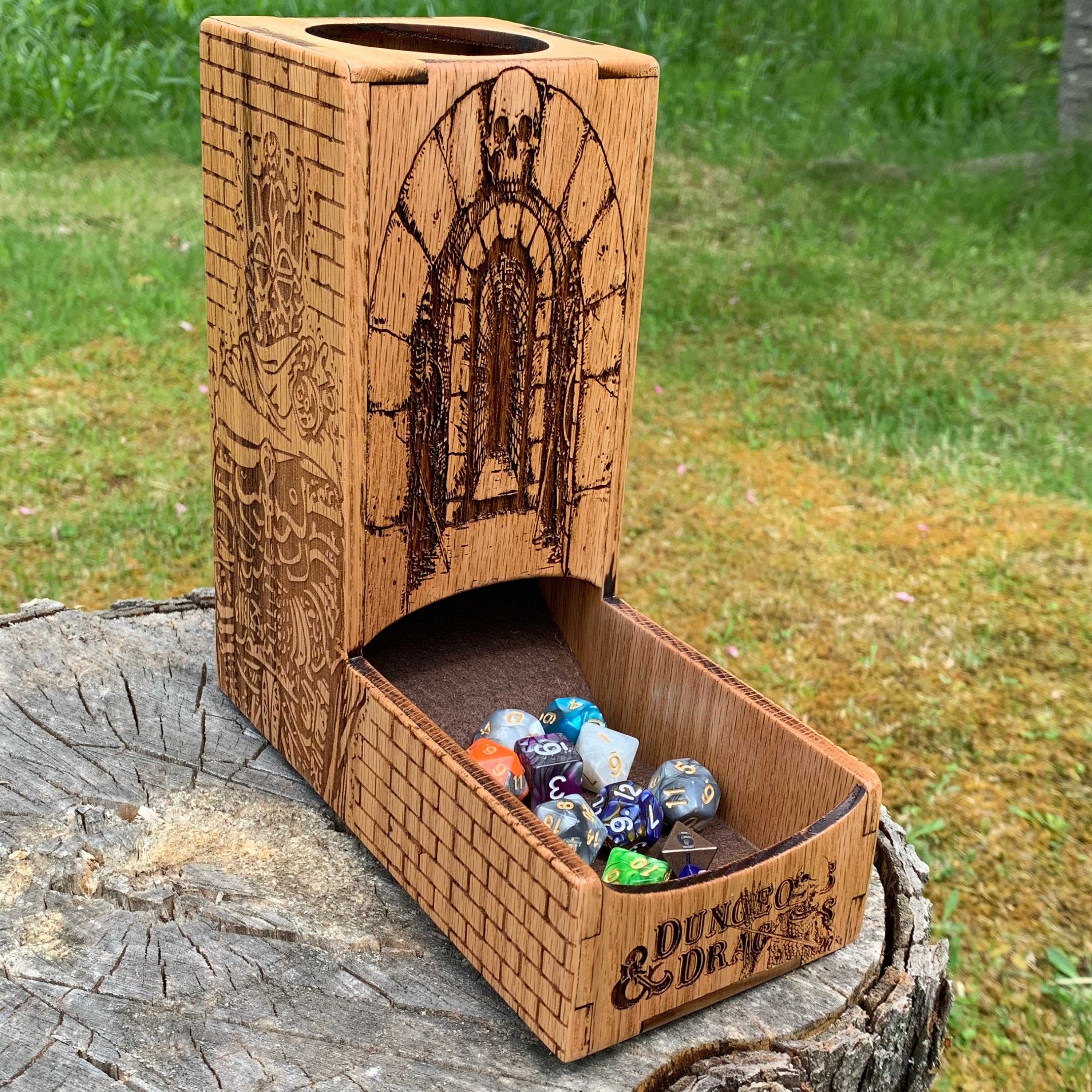 digital download freestanding dice tower laser cutting