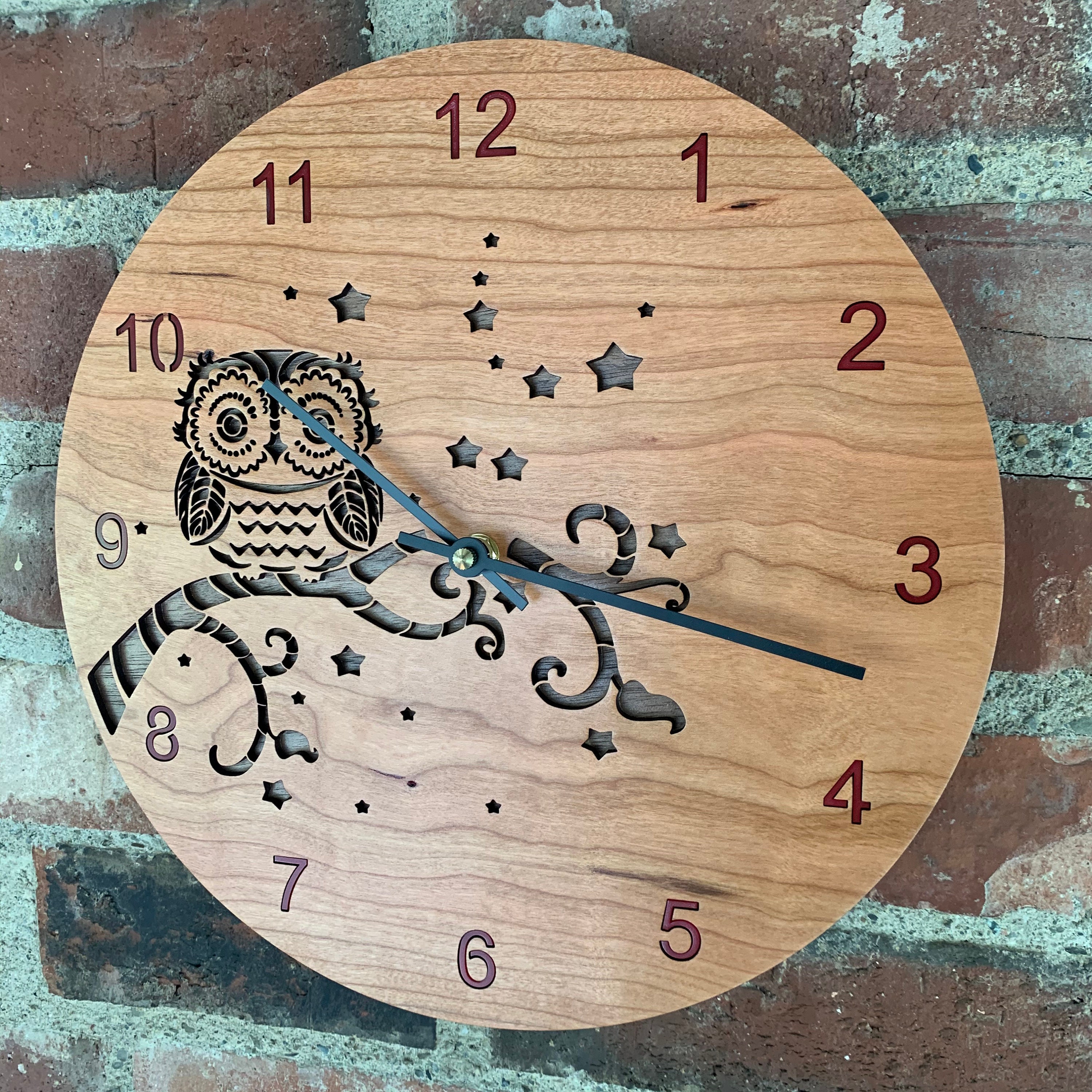 Wall Clock Starry Night Owl Adorable Etsy