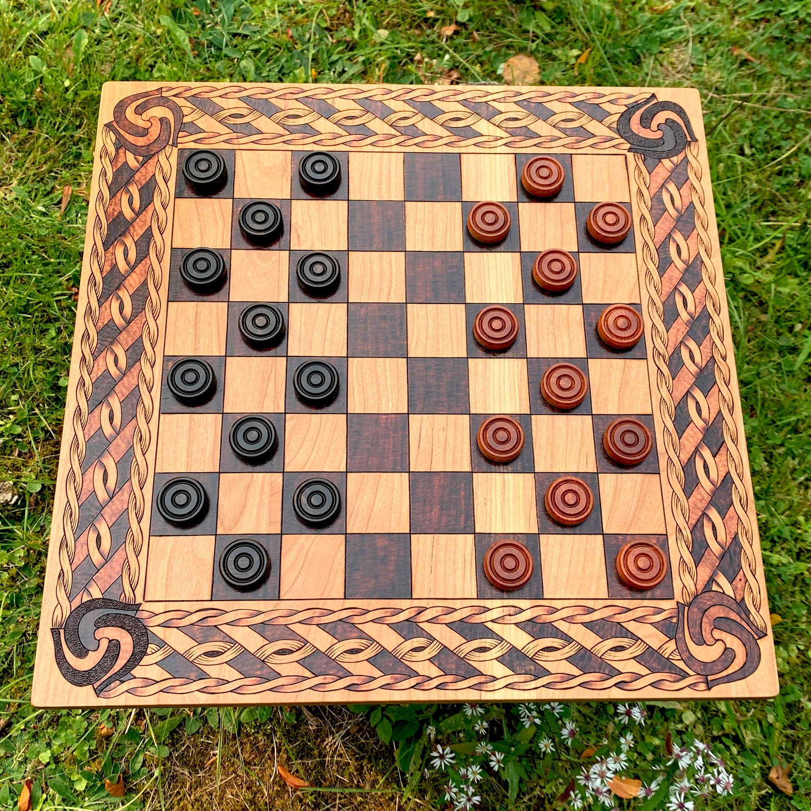 Checkers Game English Draughts Drafts 2player Strategy Etsy