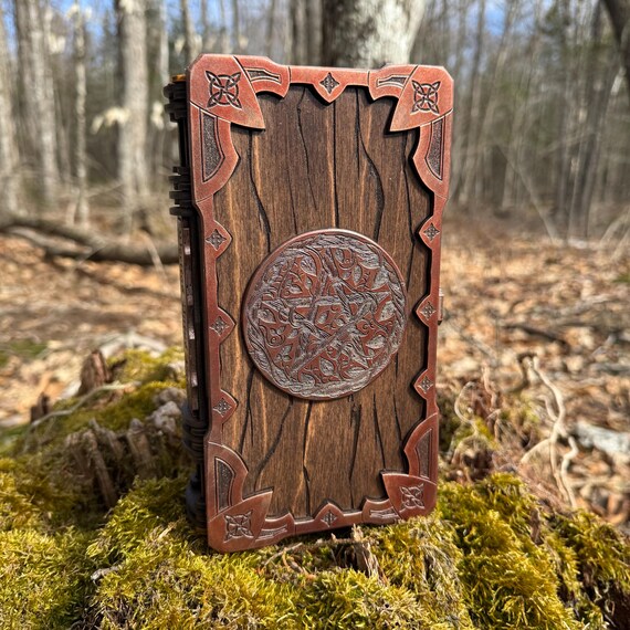 Tarot Card Box: "Taromancy" - Laser-Engraved & Handcrafted Wooden Oracle Card Case, Customizable - MADE TO ORDER