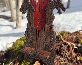 Phone Throne - Laser-Engraved & Handcrafted Wooden Phone/Tablet Stand w/ Customizable Options - MADE TO ORDER