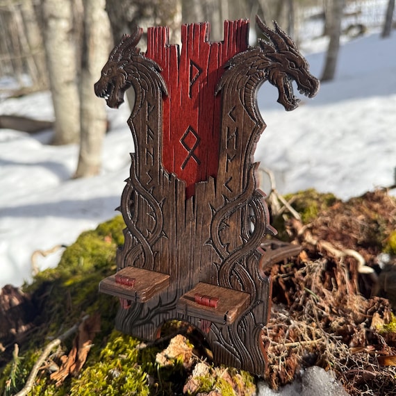Phone Throne - Laser-Engraved & Handcrafted Wooden Phone/Tablet Stand w/ Customizable Options - MADE TO ORDER