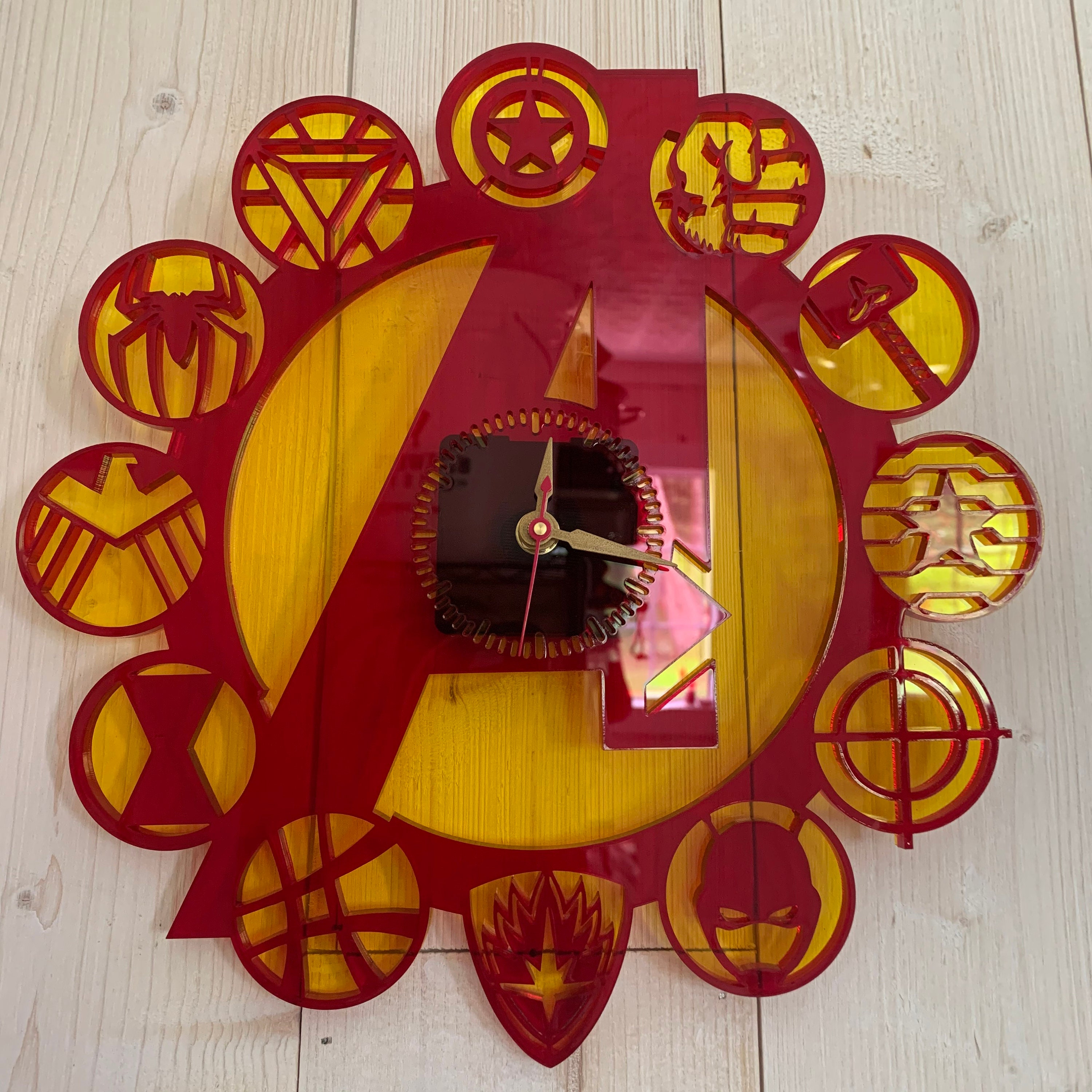 Wall Clock Marvel's the Avengers Clock Avengers Icons Etsy