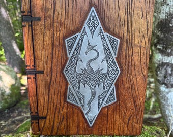 Book Box: "Chronicles of the Dovahkiin" - Handcrafted Wooden Case w/ Skyrim-themed Artwork - MADE TO ORDER