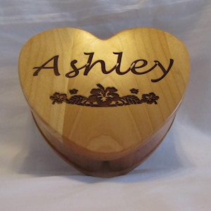 Custom Engraved Wooden Heart Keepsake Box