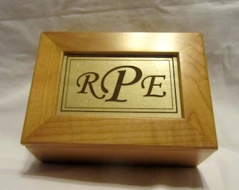 Monogram Personalized Wooden Keepsake Box
