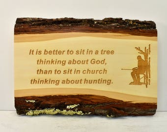 Sit in Tree Bark Edge Sign