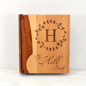 Personalised Wooden Anniversary Scrapbook Couple Journal Housewarming Gift  Memory Book 