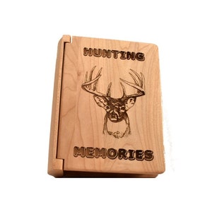 Personalized Wood Hunting Photo Book – Hunting Memories Small Photo Album – Outdoorsman Hunting Season Gift