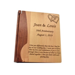 Personalized Anniversary Album- Rustic Personalized Wedding Anniversary Large Photo Album with Quote