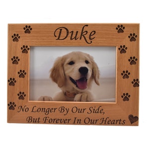 Engraved Dog Cat Picture Frame- Pet Memorial Custom Photo Frame