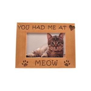4 x 6 Vertical BELLA BUSTA You Had Me at Meow Cat Frame-Pet Frame-Engraved Leather Picture Frame 4 x 6 Vertical BELLA BUSTA You Had Me at Meow Cat Frame-Pet Frame-Engraved Leather Picture Frame