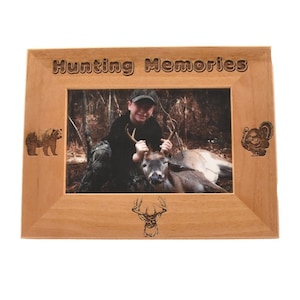 Custom Engraved Wooden Picture Frame- Hunting Season Gift- Outdoor Hunting Memories Photo Frame
