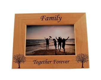 Custom Engraved Wooden Photo Frame- Family Picture Frame- Family Together Forever