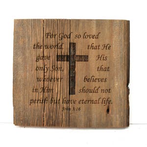 John 3:16 Barnwood Sign image 1