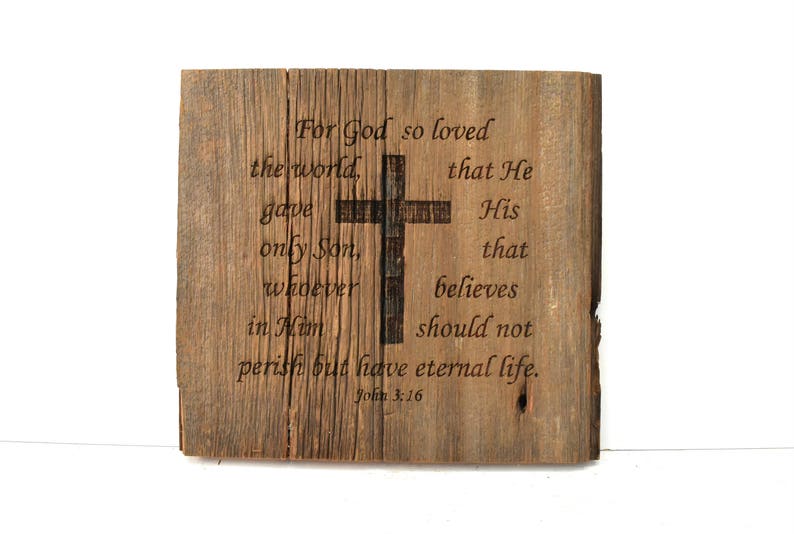 John 3:16 Barnwood Sign image 1