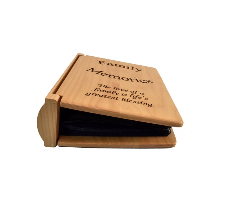 Custom Engraved Rustic Wooden Photo Book Family Memories Small Photo Album