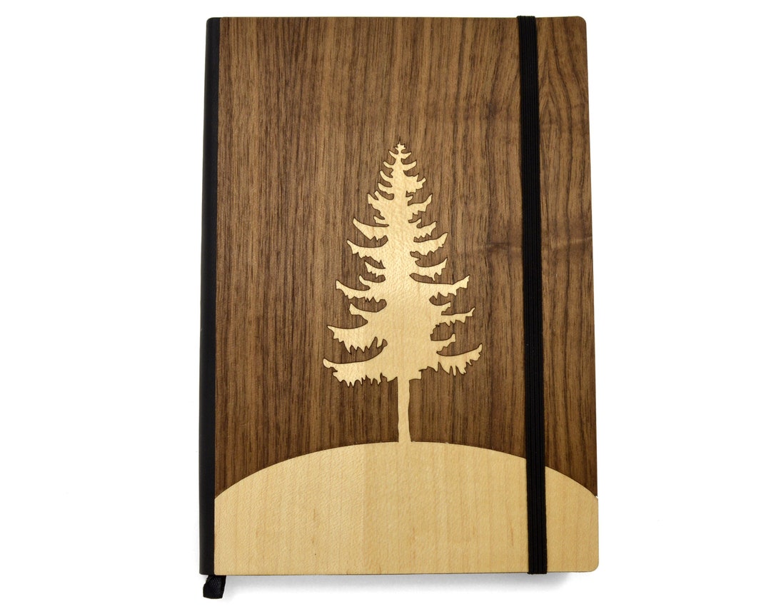 Tree House Notebook Tree Engraved Wooden Notebook - Etsy