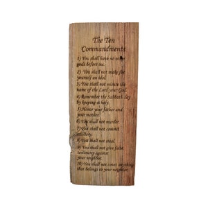 Ten Commandments Barnwood Sign