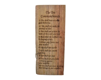 Ten Commandments Barnwood Sign