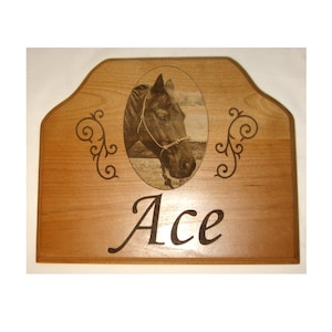 Personalized Horse Stall Name Plate with Photo