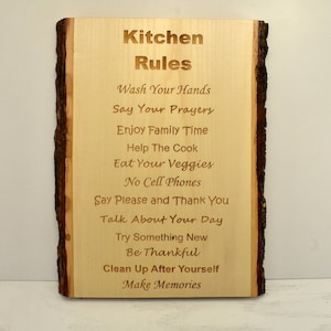 Kitchen Rules Bark Edge Sign