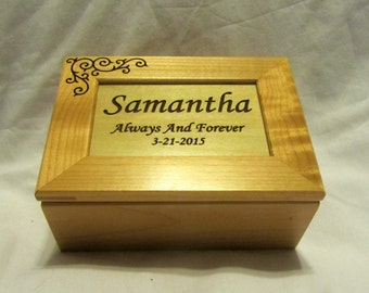 Engagement Personalized Wooden Keepsake Box
