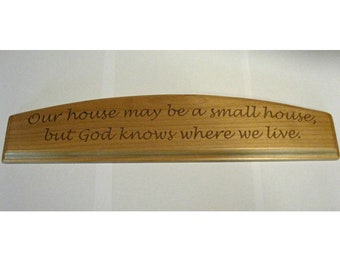 Custom Engraved Wood Door Topper with Arched Top