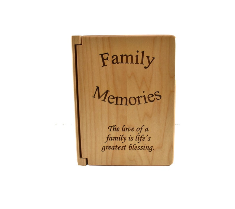Custom Engraved Rustic Wooden Photo Book Family Memories Small Photo Album