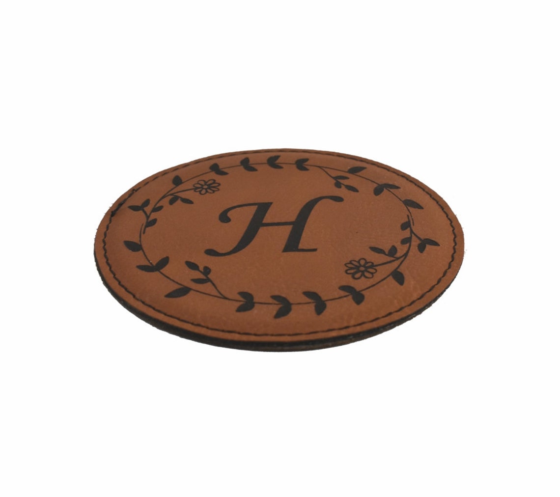 Custom Laser Engraved Synthetic Leather Coffee Mug Coasters Etsy