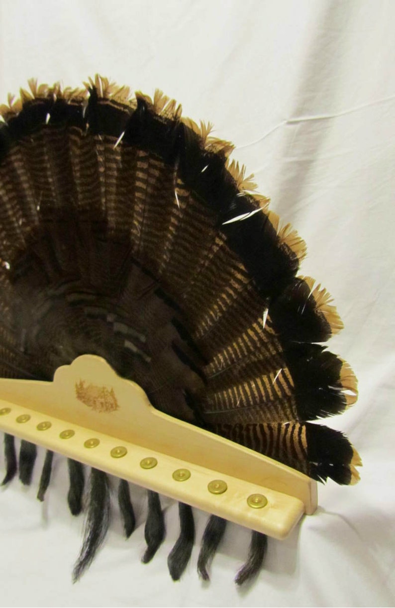 Turkey Beard Plaque with Fan Mount Engraved Hardwood Etsy