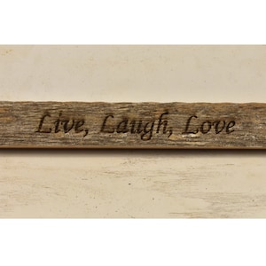 Live, Laugh, Love Inspirational Reclaimed Wood Block Sign
