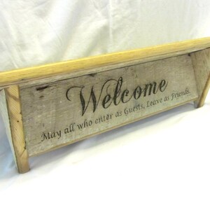 Vintage Reclaimed Barnwood Shelf - Welcome