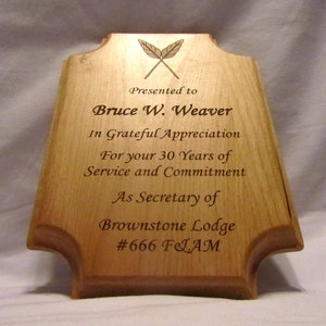 Corporate Award Custom Engraved Wood Rectangle
