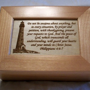 Lighthouse Custom Engraved Wooden Keepsake Box