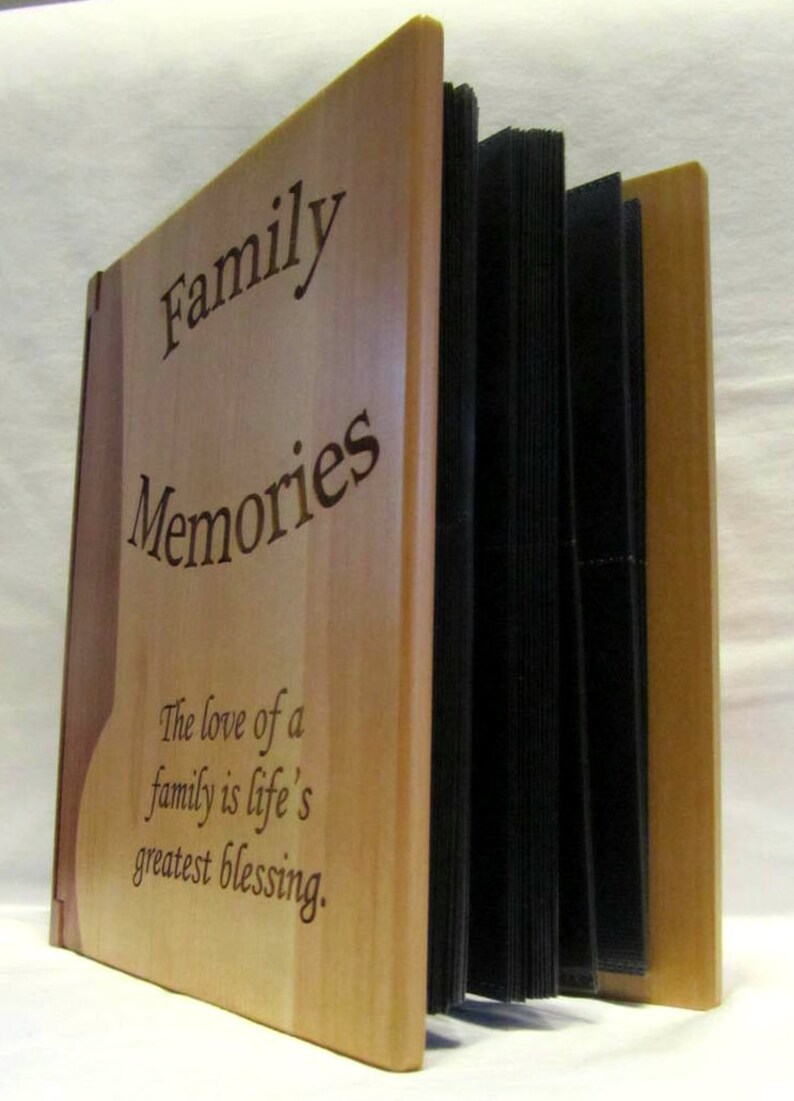 Engraved Wood Personalized Photo Album Family Etsy