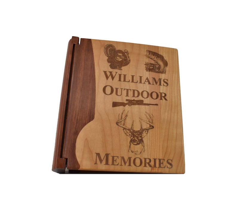 Custom Engraved Rustic Photo Album Large Wooden Photo Album Etsy
