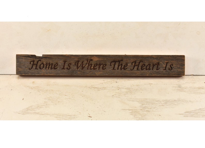 Home Is Where The Heart Is Inspirational Reclaimed Wood Block Etsy