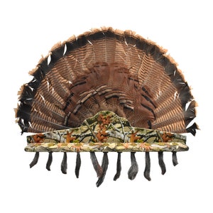 Turkey Beard Plaque with Fan Mount- Standard Camo