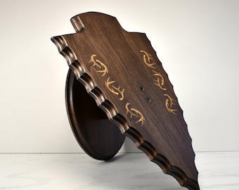 3 Piece Arrowhead Skull Plaque- Engraved Hardwood