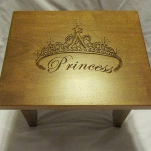 Custom Engraved Wooden Toddler Step Stool- Princess