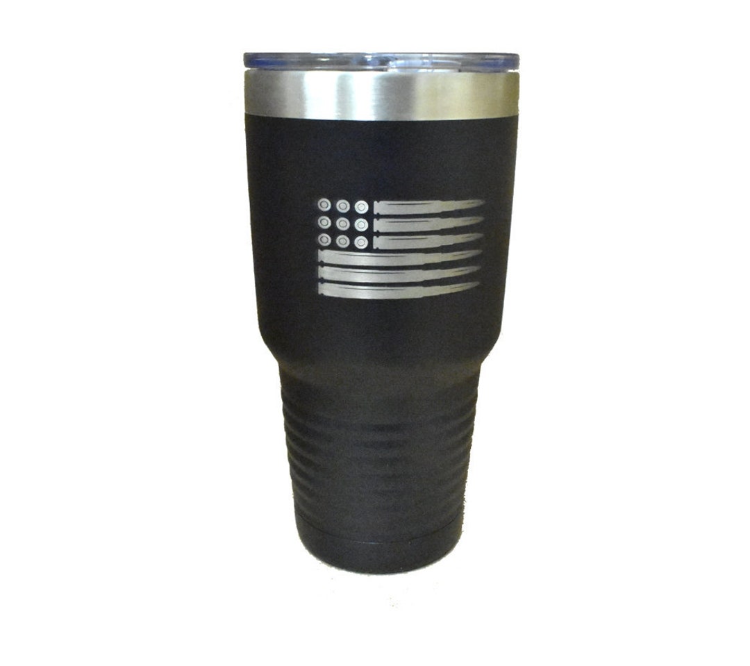 30 Oz Custom Insulated Coffee Mug With Lid Bullet Flag Polar Camel
