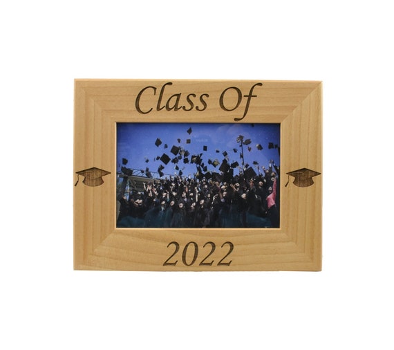 Class of 2022 Grad Present- Custom Engraved Wooden Picture Frame- Graduation Gift for Best Friend- Graduation Class