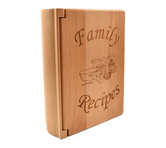 Custom Engraved Rustic Family Recipe Book Personalized Small Recipe Book  Family Recipe Binder 