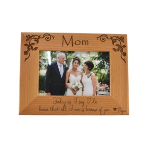 Mom Wedding Frame- Cornice personalizzata per matrimoni- Regalo di ringraziamento della mamma della sposa- Alla mamma il giorno del mio matrimonio