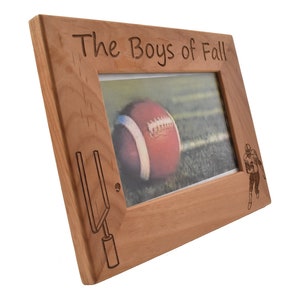 Friday Night Lights Football Player Team Gifts- Custom Engraved Wooden Picture Frame- Football Coach Football Mama image 2